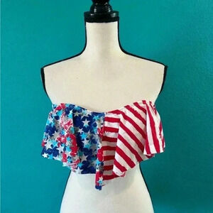 New with tags Nordstrom bp American flag red white and blue bikini top